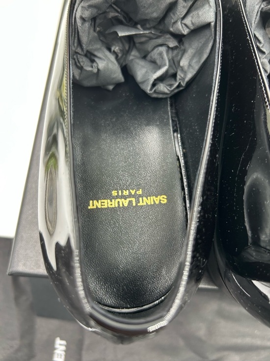 Men\'s Saint Laurent patent/velvet loafers size 45 made in Italy main image 13